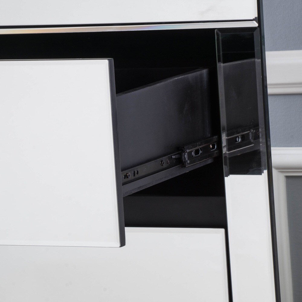 Lada Hardwood 3-drawer Mirrored Cabinet by Christopher Knight Home