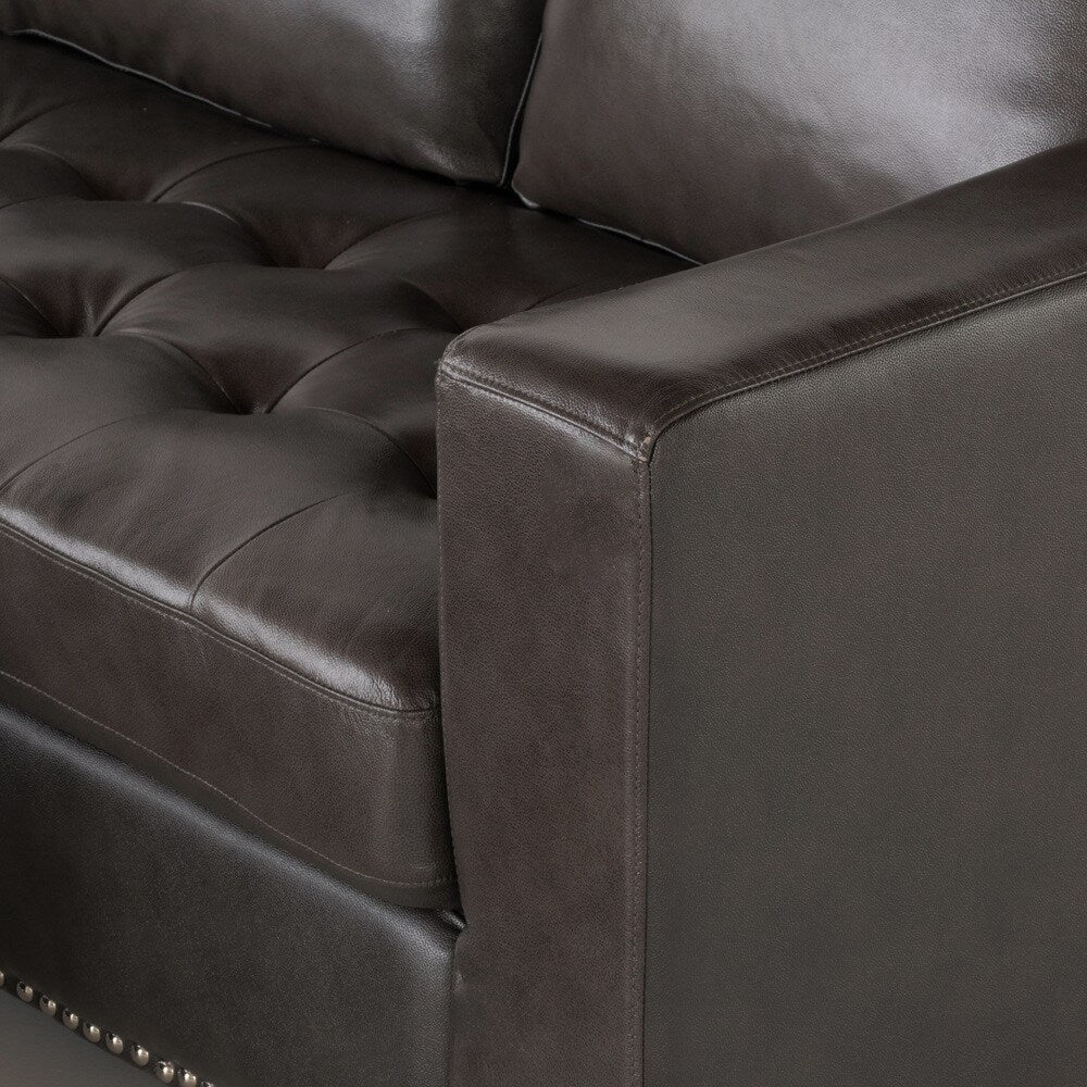 Lincoln Left Facing 3-piece Leather Sectional Sofa Set by Christopher Knight Home
