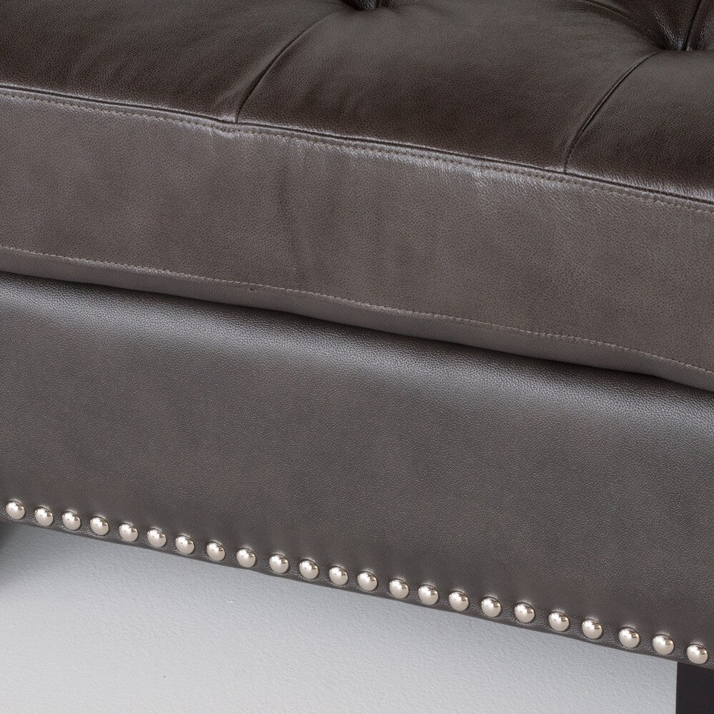 Lincoln Left Facing 3-piece Leather Sectional Sofa Set by Christopher Knight Home