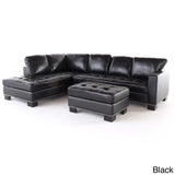 Lincoln Left Facing 3-piece Leather Sectional Sofa Set by Christopher Knight Home