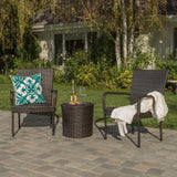 Christopher Knight Home Littleton Outdoor 3-Piece Wicker Stacking Chair Chat Set - N/A