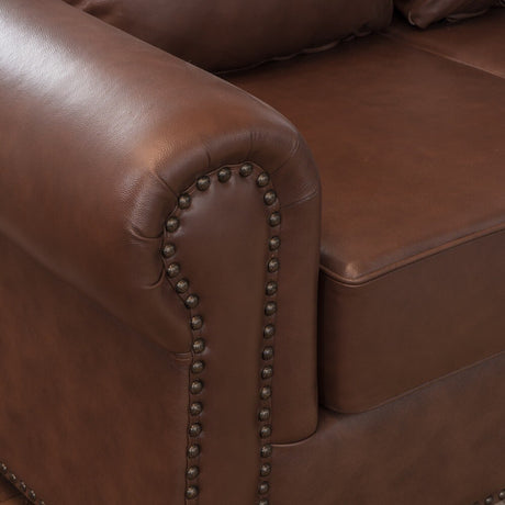 Martha 3-piece Brown Leather Sectional Sofa Set by Christopher Knight Home