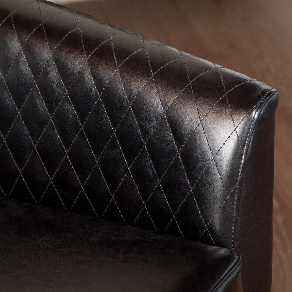 Christopher Knight Home Mia Black Bonded Leather Quilted Club Chair