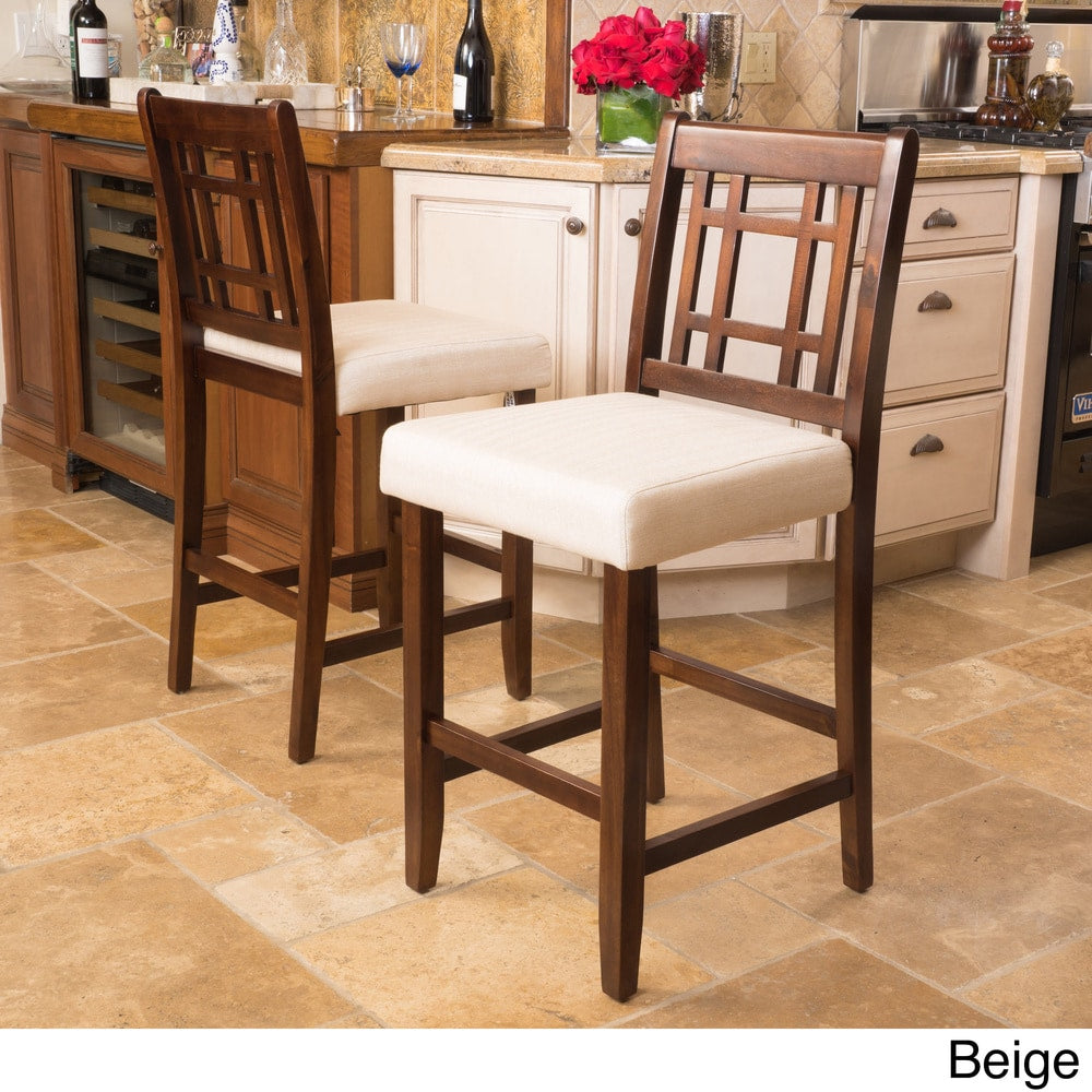 Nadia Acacia 26-inch Wood Counter Stool (Set of 2) by Christopher Knight Home