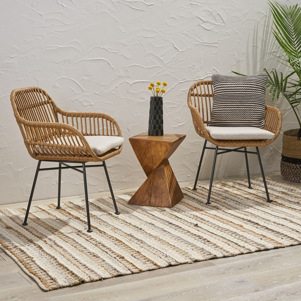 Christopher Knight Home Orlando Woven Faux Rattan Chairs (Set of 2)
