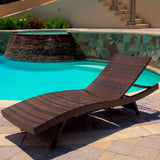 Outdoor Brown Wicker Adjustable Chaise Lounge Chairs (Set of 4) by Christopher Knight Home