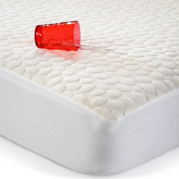 Christopher Knight Pebbletex Cotton Waterproof Twin Mattress Protector - White