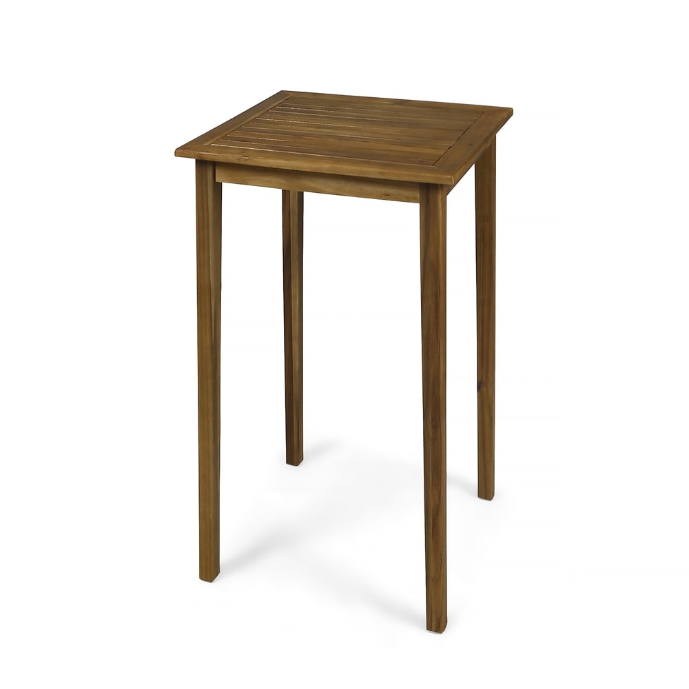 Polaris Outdoor Minimalist Square Acacia Wood Bar Table by Christopher Knight Home - 26.00" L x 26.00" W x 41.00" H