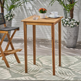 Polaris Outdoor Minimalist Square Acacia Wood Bar Table by Christopher Knight Home - 26.00" L x 26.00" W x 41.00" H