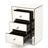 Segundo Three-Drawer Mirrored End Table by Christopher Knight Home