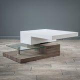 Small Rectangular Mod Coffee Table with Glass by Christopher Knight Home