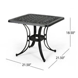 Sunshine Outdoor Cast Aluminum Side Table with Woven Floral Border by Christopher Knight Home