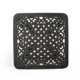 Sunshine Outdoor Cast Aluminum Side Table with Woven Floral Border by Christopher Knight Home