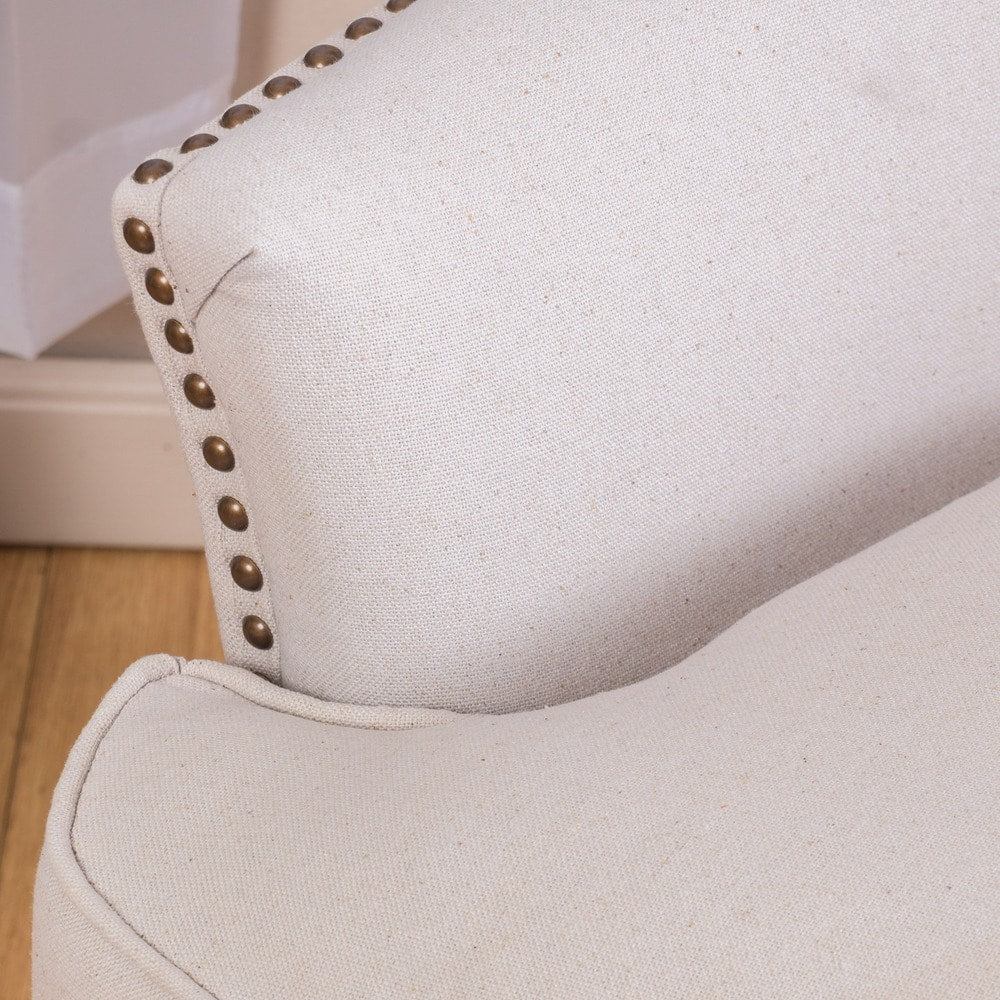 Tafton Tufted Natural Fabric Club Chair by Christopher Knight Home