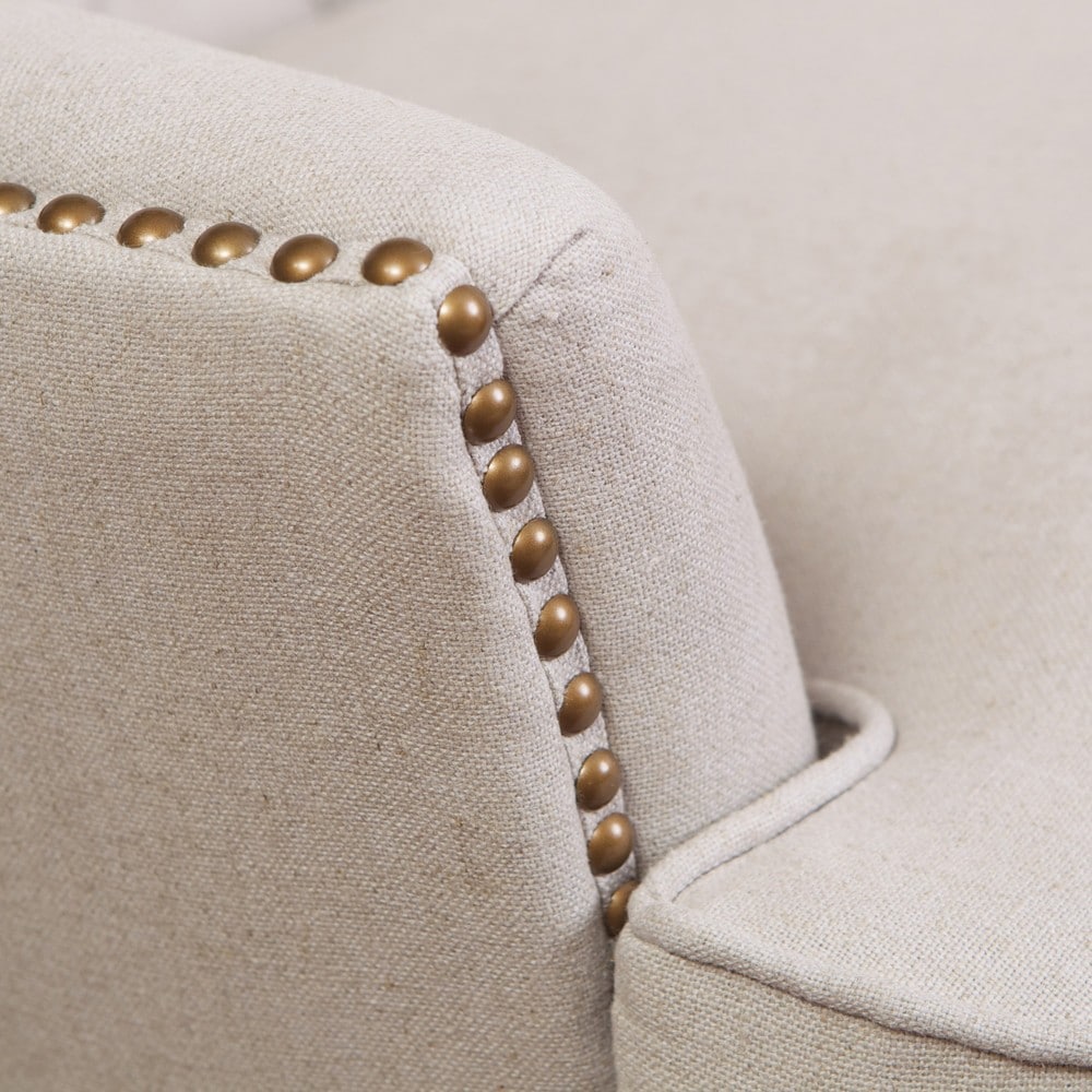 Tafton Tufted Natural Fabric Club Chair by Christopher Knight Home