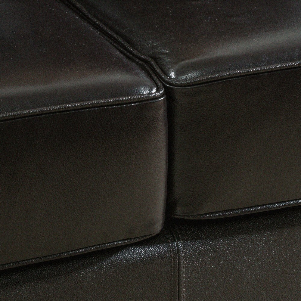 Taro 3-Seat Top Grain Leather Studded Sofa by Christopher Knight Home