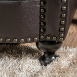 Taro 3-Seat Top Grain Leather Studded Sofa by Christopher Knight Home