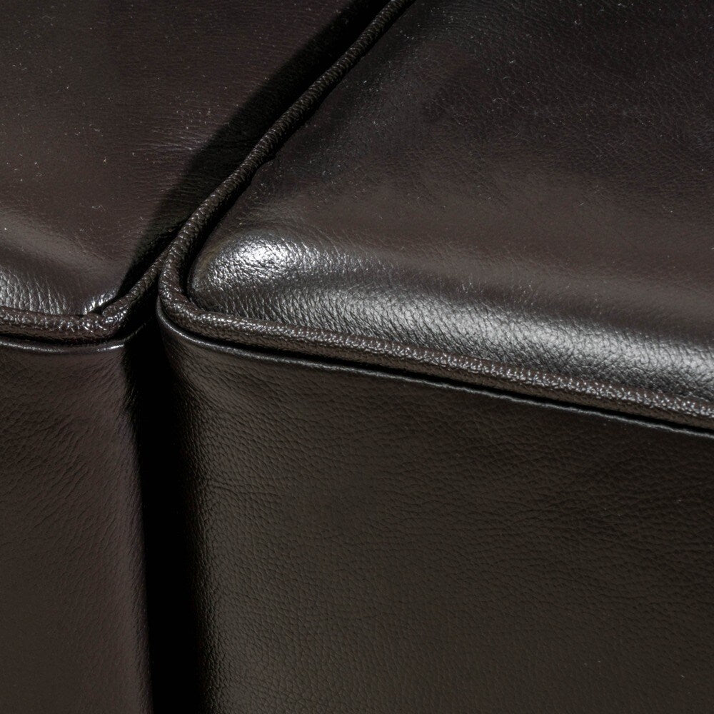 Taro 3-Seat Top Grain Leather Studded Sofa by Christopher Knight Home