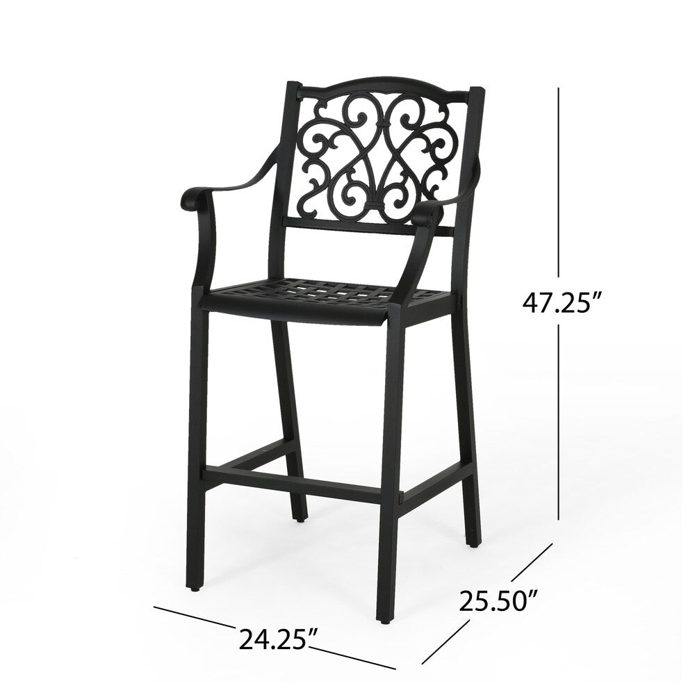 Vallarta Outdoor 28-inch Aluminum Barstool (Set of 2) by Christopher Knight Home