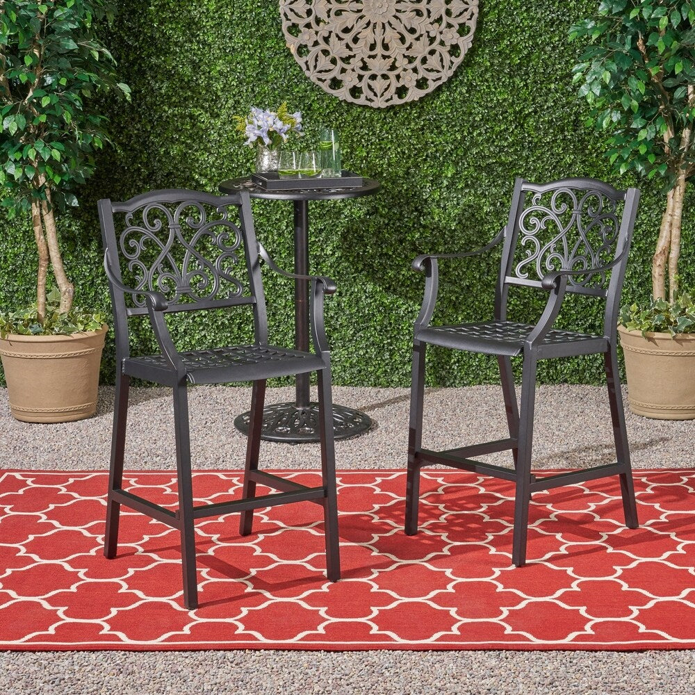 Vallarta Outdoor 28-inch Aluminum Barstool (Set of 2) by Christopher Knight Home