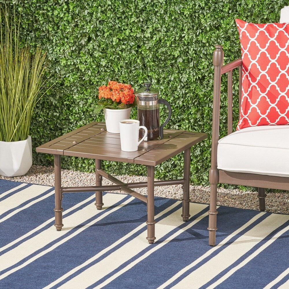 Vienne Outdoor Aluminum Side Table by Christopher Knight Home