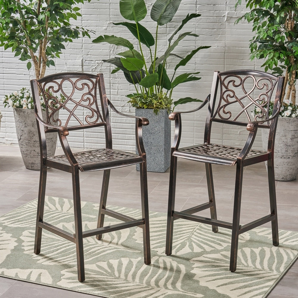 Waterbury Aluminum Barstool (Set of 2) by Christopher Knight Home