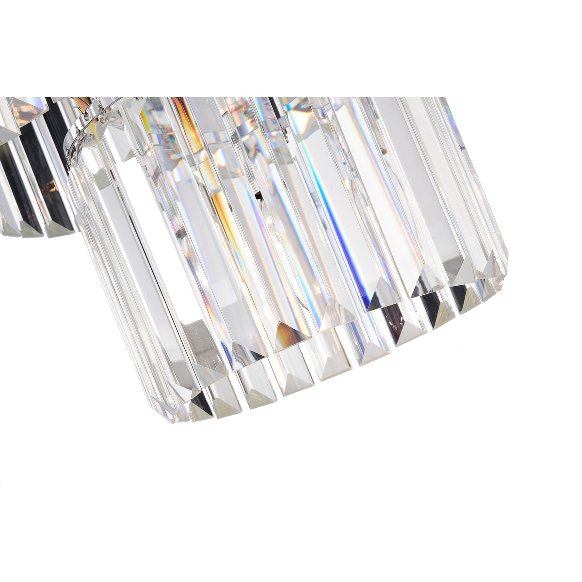 Chrome 4-Light Double Drum Pendant with Colonial Crystals
