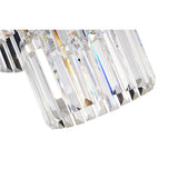 Chrome 4-Light Double Drum Pendant with Colonial Crystals