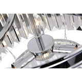 Chrome 4-Light Double Drum Pendant with Colonial Crystals