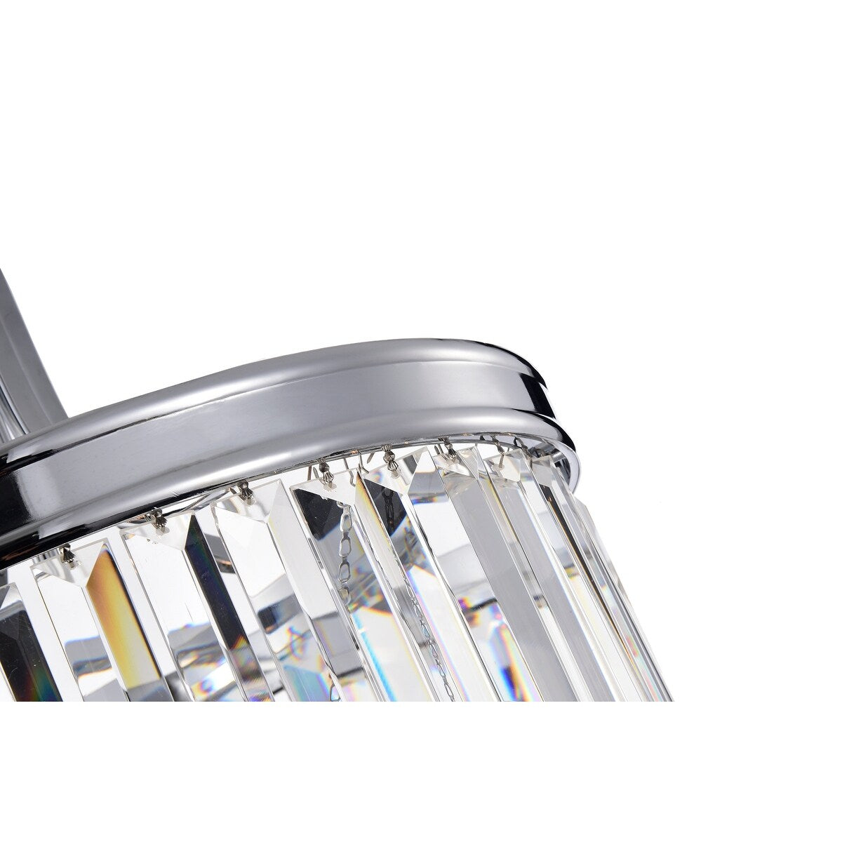 Chrome 4-Light Double Drum Pendant with Colonial Crystals
