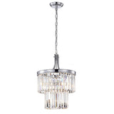 Chrome 4-Light Double Drum Pendant with Colonial Crystals