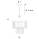 Chrome 4-Light Double Drum Pendant with Colonial Crystals