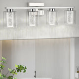 Chrome Bathroom Vanity Light with Crystal Bubble and Clear Glass