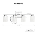 Chrome Bathroom Vanity Light with Crystal Bubble and Clear Glass