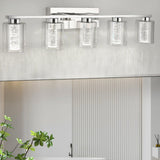 Chrome Bathroom Vanity Light with Crystal Bubble and Clear Glass
