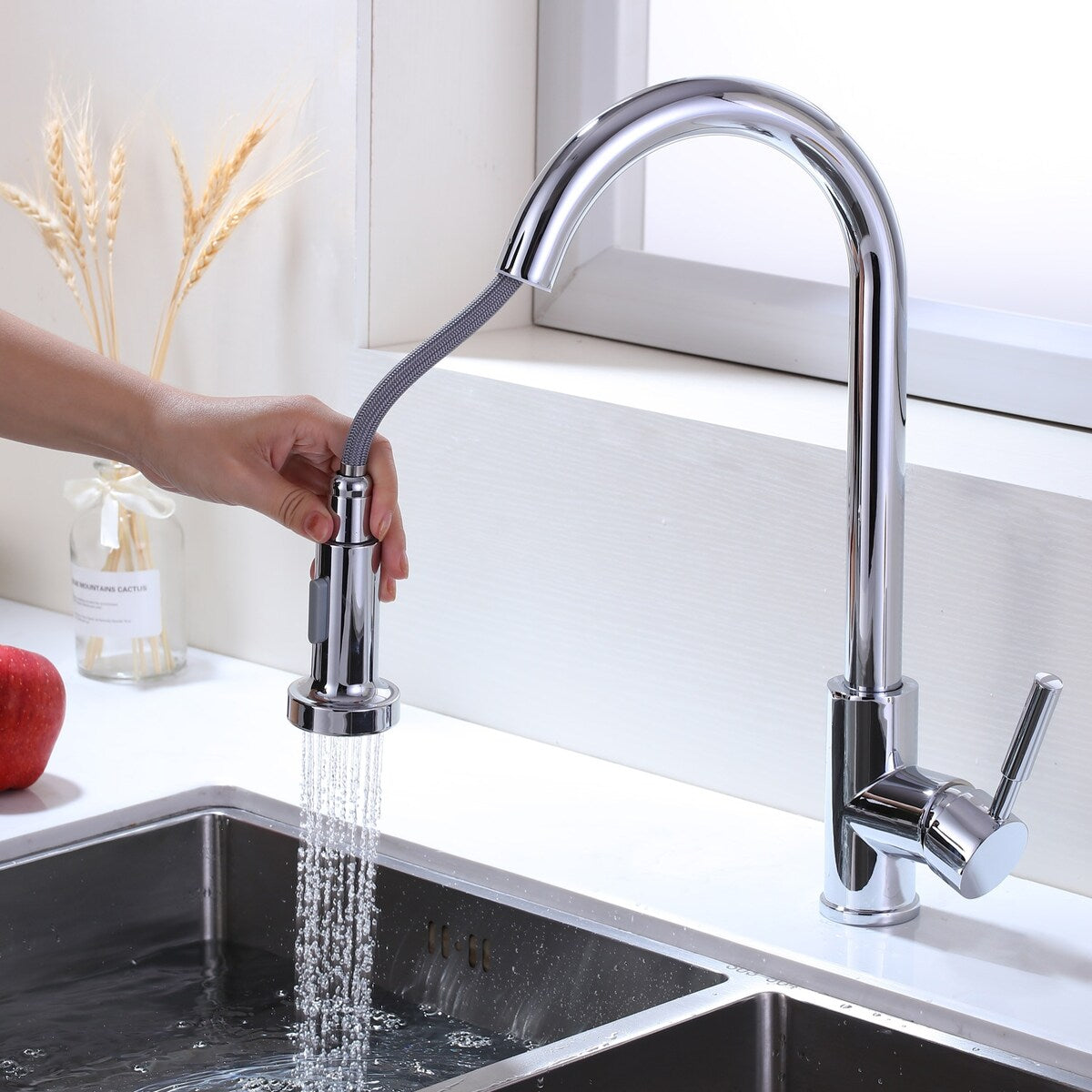 Chrome Pull Down Kitchen Faucet