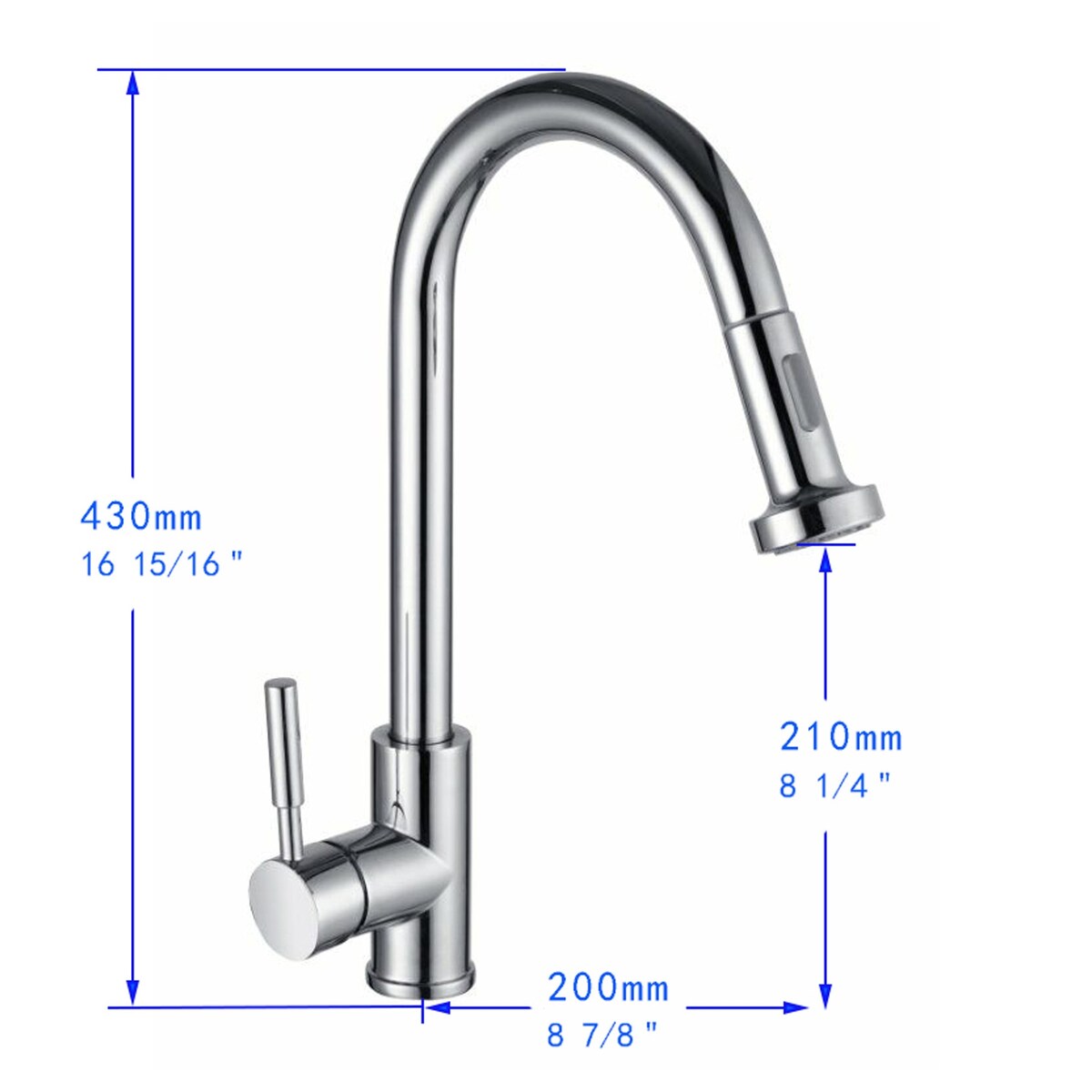 Chrome Pull Down Kitchen Faucet