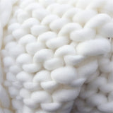 Chunky Knit Blanket Hand Made Bedroom Sofa Home Decor