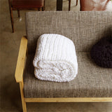 Chunky Knit Blanket Hand Made Bedroom Sofa Home Decor