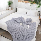 Chunky Knit Blanket for Bed,Sofa,Chair(47x60inch)