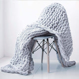 Chunky Knit Blanket for Bed,Sofa,Chair(47x60inch)