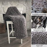 Chunky Knit Blanket for Bed,Sofa,Chair(47x60inch)
