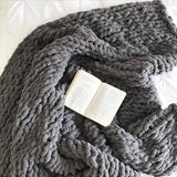 Chunky Knit Blanket for Bed,Sofa,Chair(47x60inch)