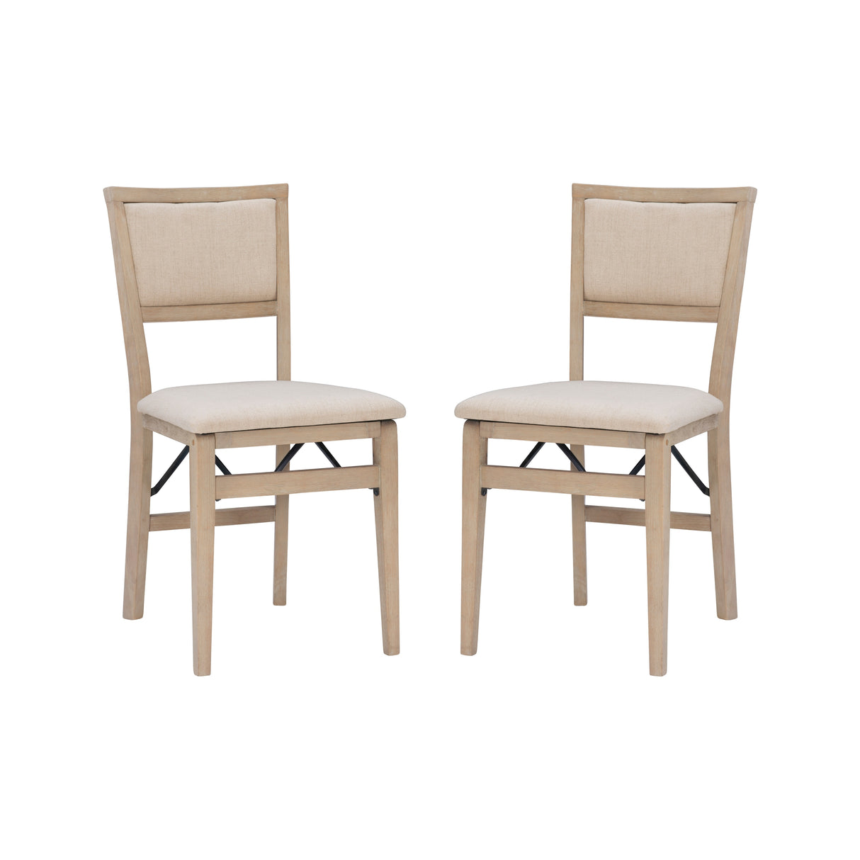 Ciara Wooden Grey Wash Folding Side Dining Chair (Set of 2)