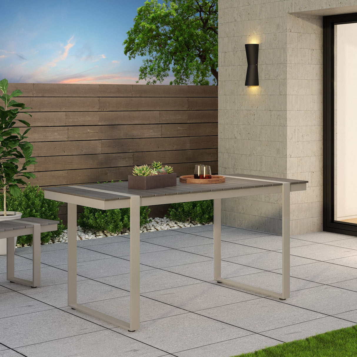 Cibola Outdoor Aluminum Dining Table by Christopher Knight Home - 62.75" W x 27.50" D x 30.00" H