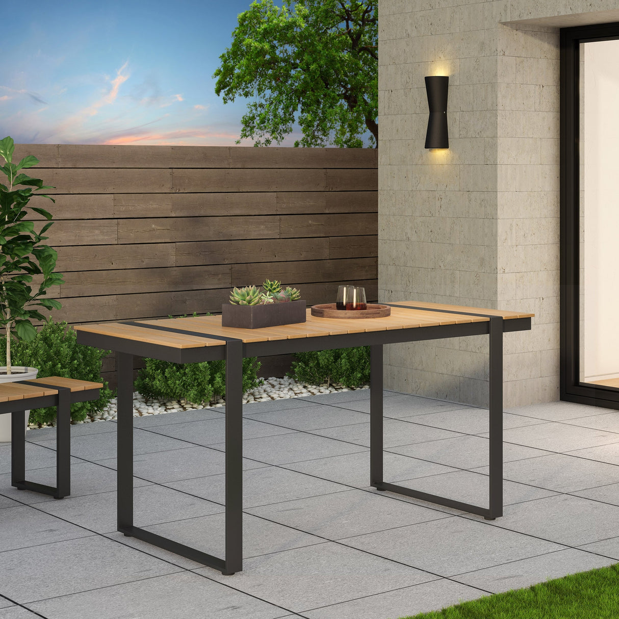 Cibola Outdoor Aluminum Dining Table by Christopher Knight Home - 62.75" W x 27.50" D x 30.00" H