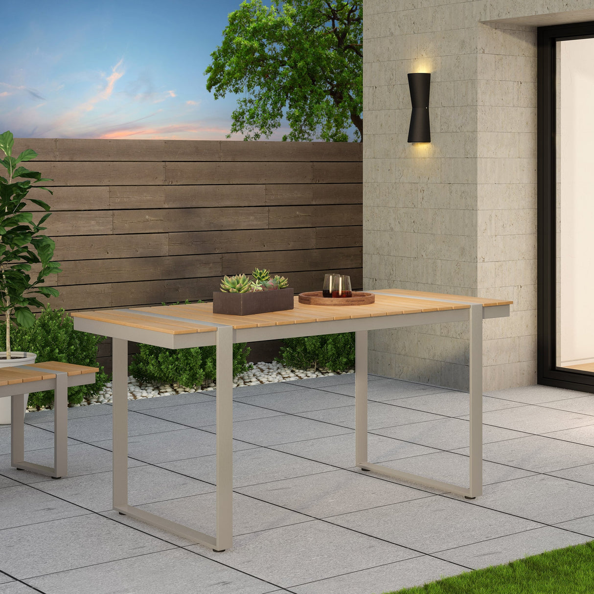 Cibola Outdoor Aluminum Dining Table by Christopher Knight Home - 62.75" W x 27.50" D x 30.00" H