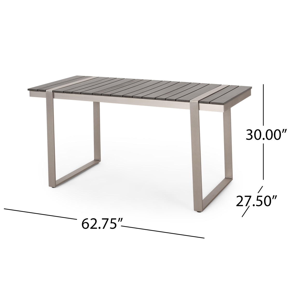 Cibola Outdoor Aluminum Dining Table by Christopher Knight Home - 62.75" W x 27.50" D x 30.00" H