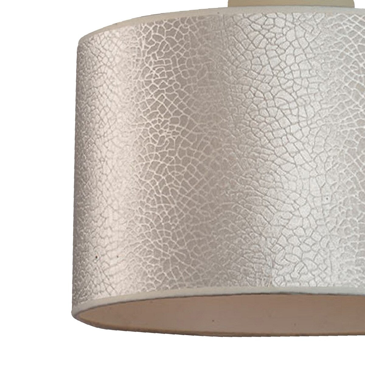 Cid 23 Inch Metal Hanging Pendant Chandelier Light, Round Lampshade, Beige