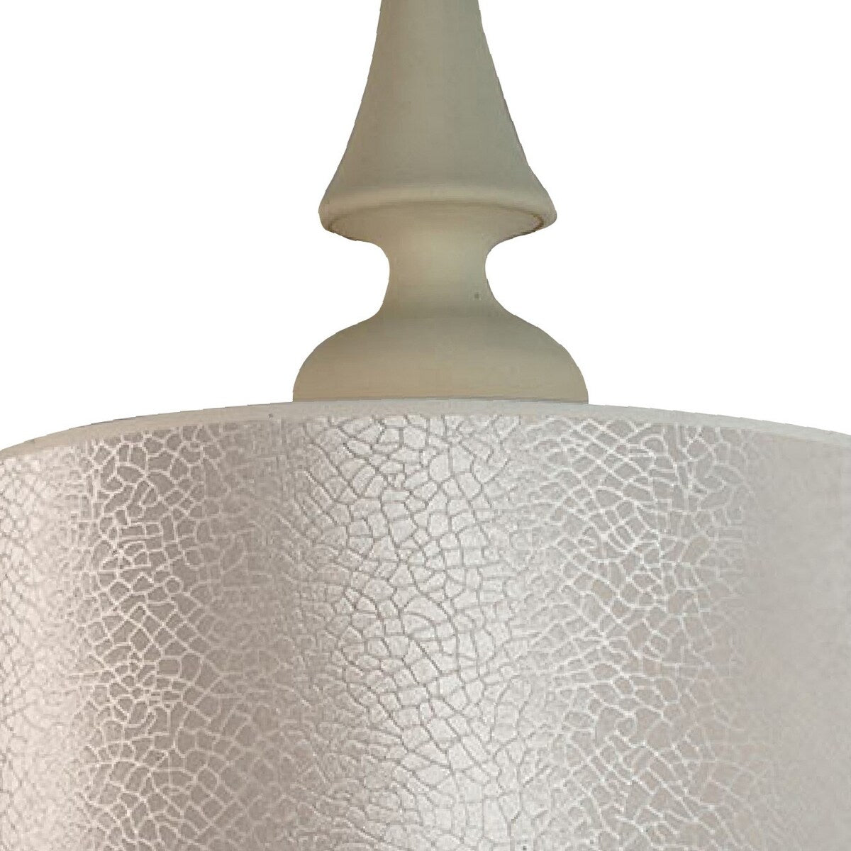 Cid 23 Inch Metal Hanging Pendant Chandelier Light, Round Lampshade, Beige